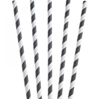 Paper Straws Black & White 200x6mm Paper Straws Black & White 200x6mm