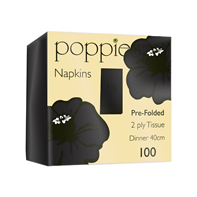 Napkin 40cm 2ply 8 Fold Black 40cm 2ply 8 Fold Black Napkins