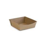 6x6" Corrugated Kraft Food Tray