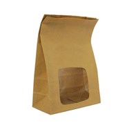 Kraft Natureflex Window Bloomer Bag 6x3x9in