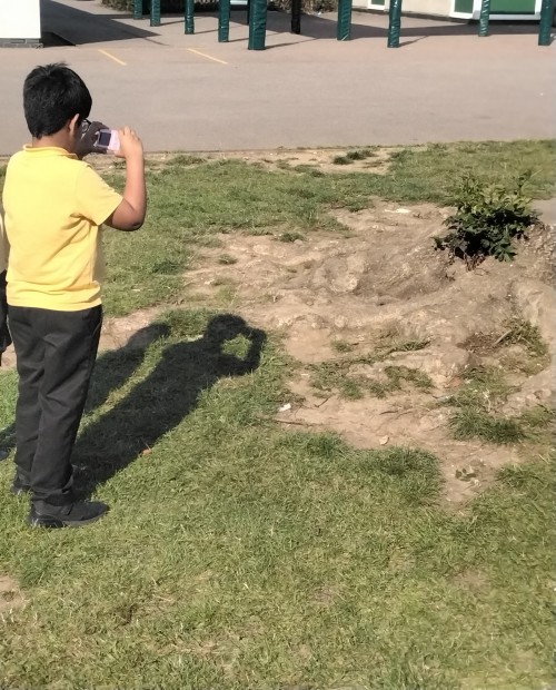 Year 4 taking photographs of natural objects