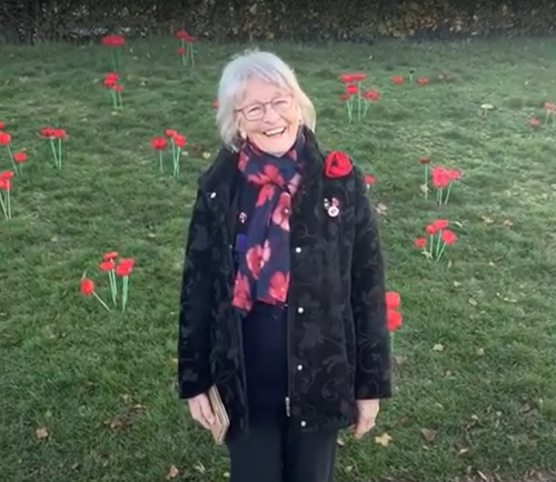 Whole School Remembrance - visited by Patricia Jeffery!