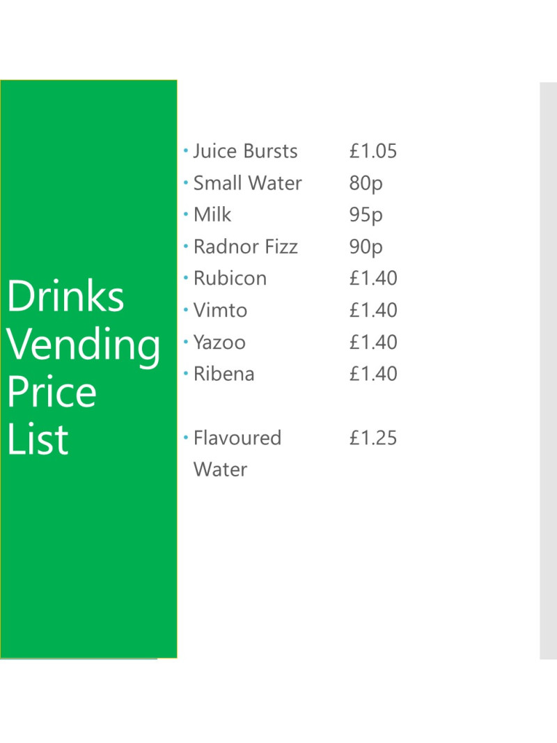 drinksvendingpricelist