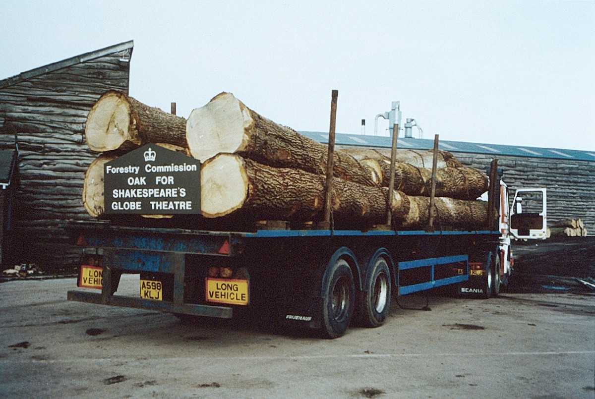 venerableoak Large oak trees piled onto a lorry