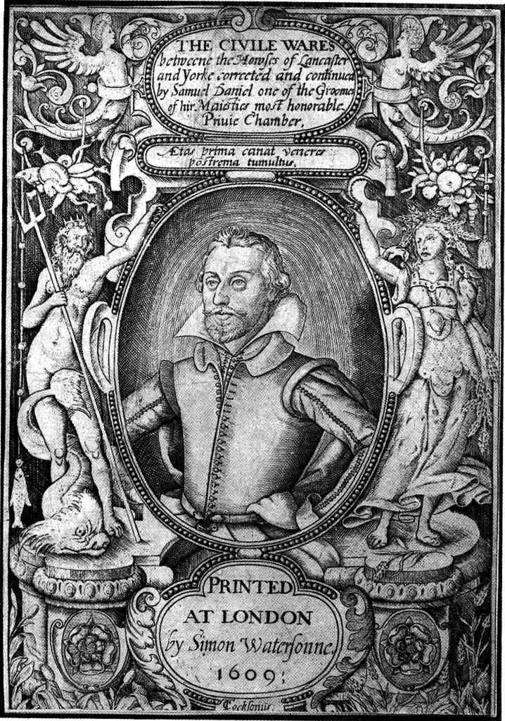 samuel-daniel-blog An detailed and intricate illustration of a playwright's portrait