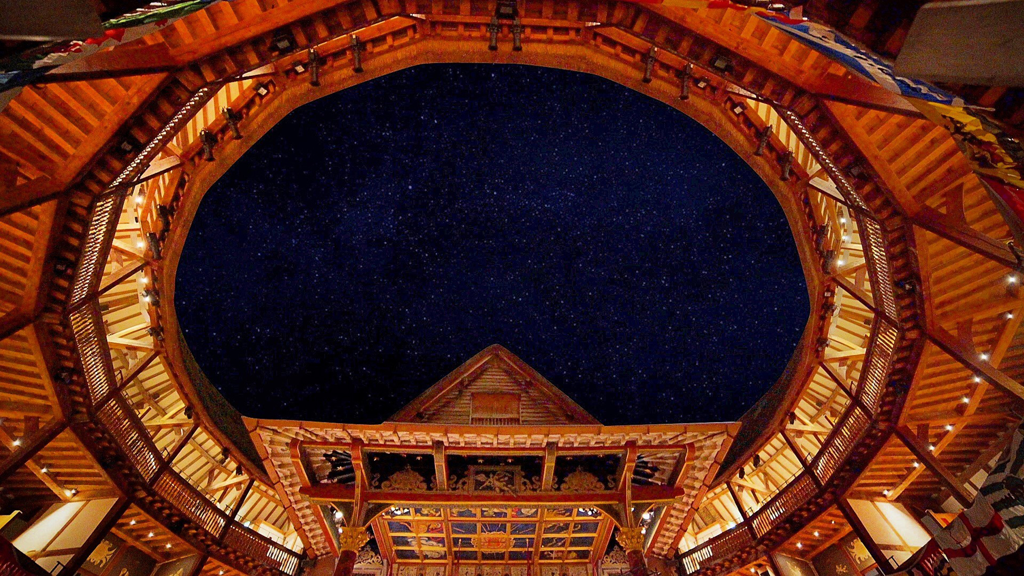 Globe Player blog Dark starry sky shown through the roof of the Globe