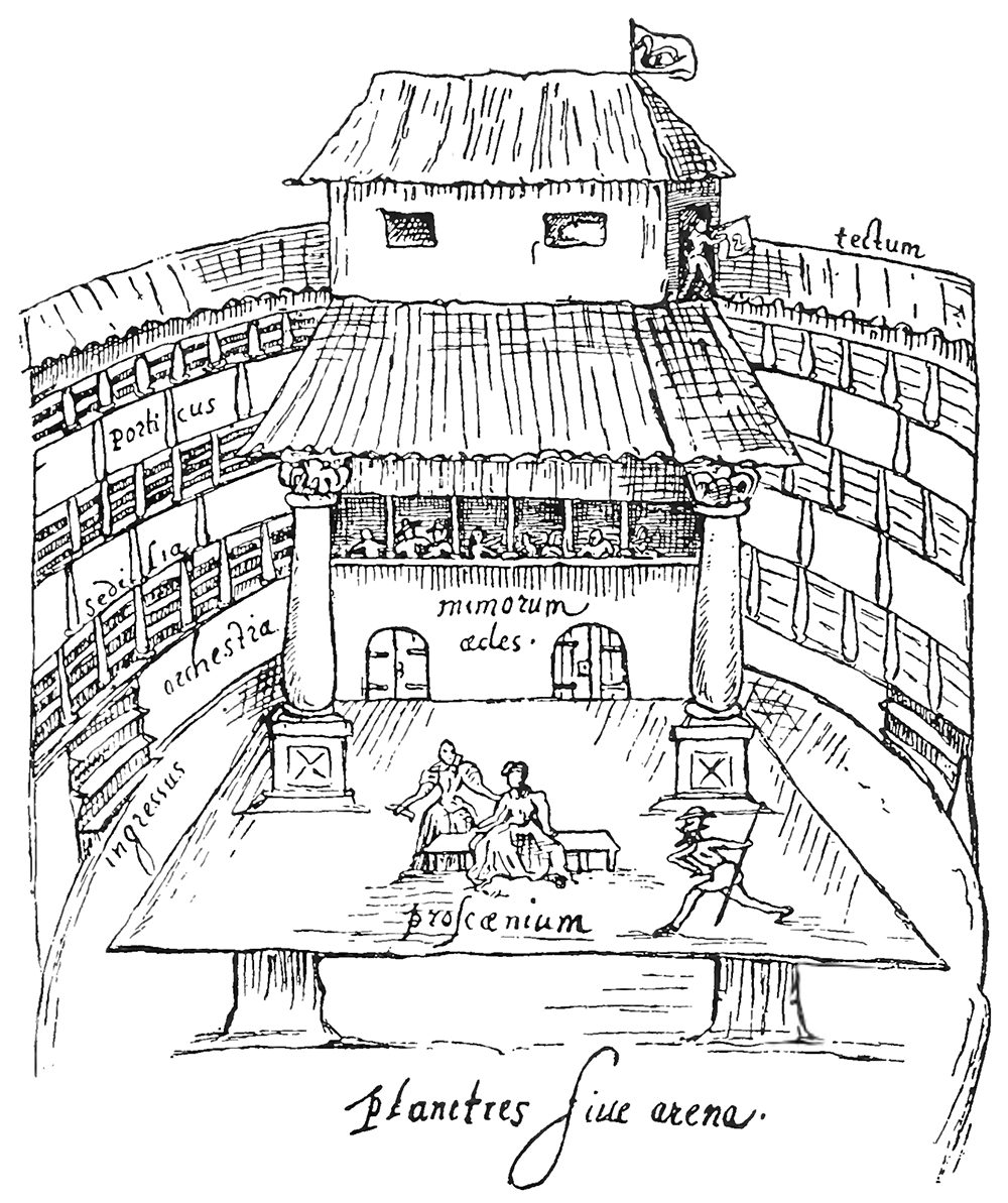 The_Swan_cropped Sketch of an Elizabeth playhouse with thatched roof.
