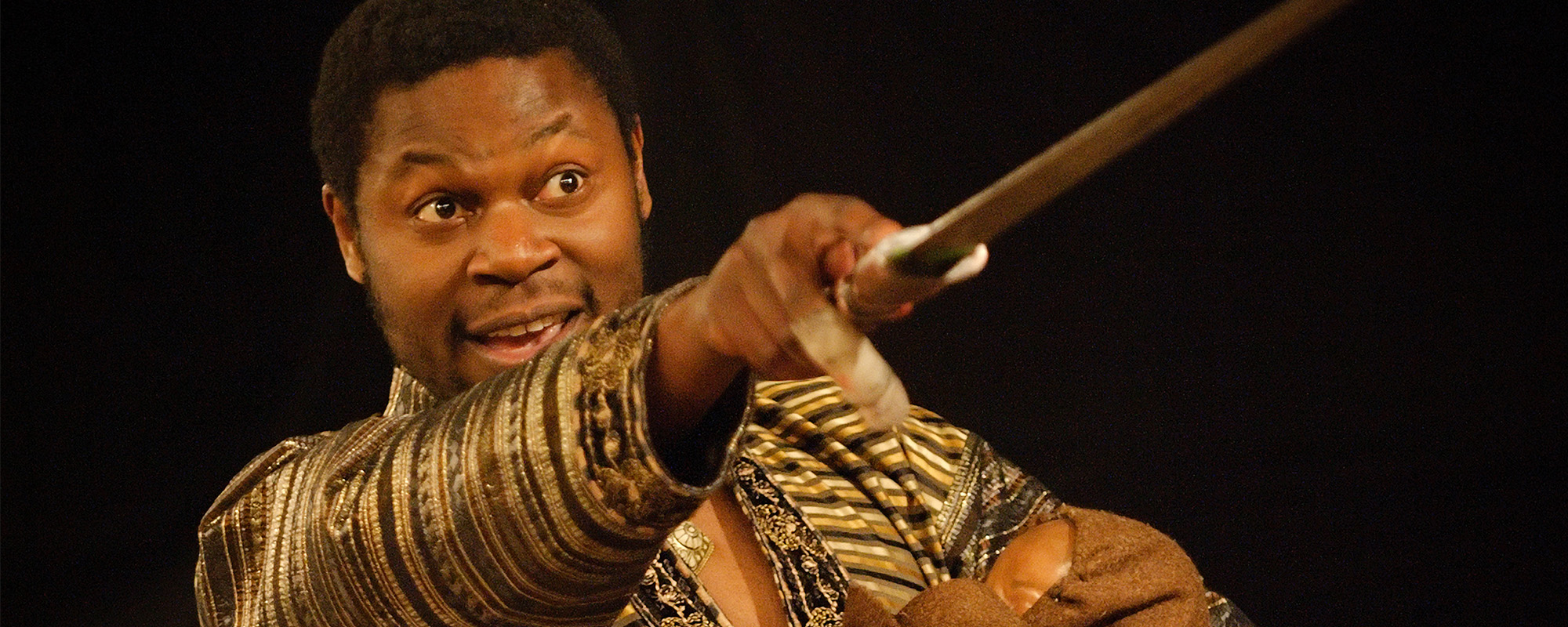 Shakespeare and race: Such Stuff An actor points with a sword
