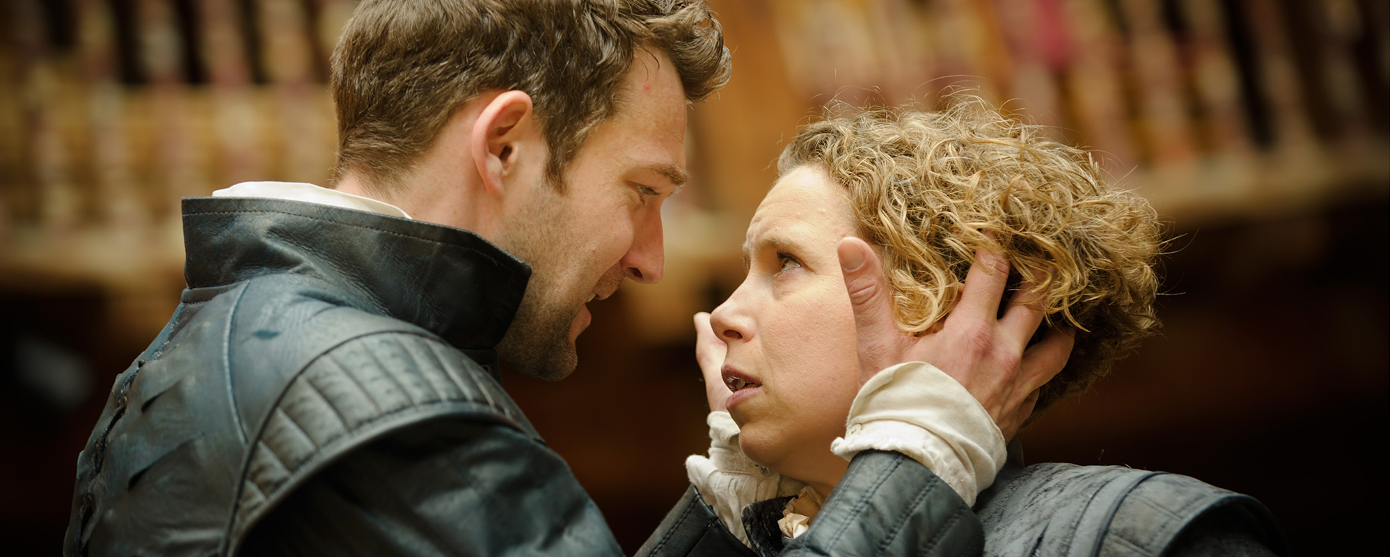 Rosalind and Orlando As You Like It 2015 The Shakespeare Diaries Masthead Two actors look into each others eyes