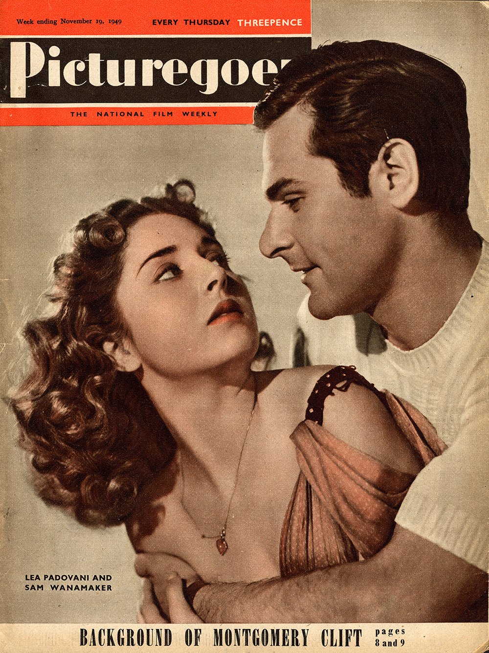 Sam Wanamaker Give Us This Day poster Shakespeare's Globe A poster of a woman looking over her shoulder at a man.