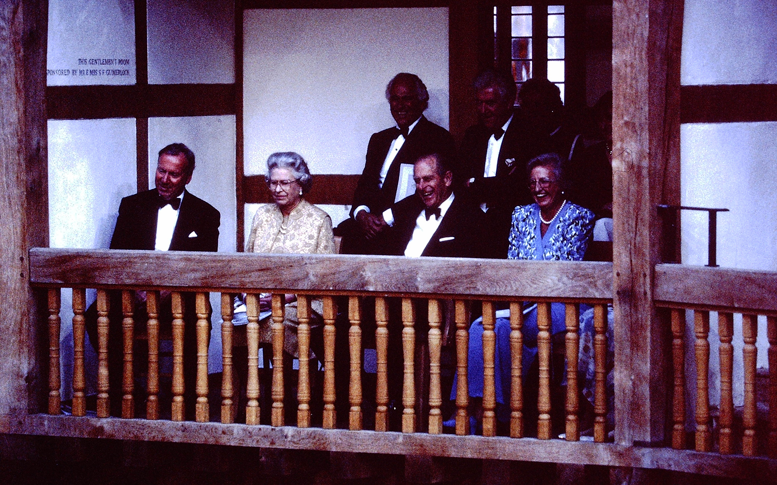 Sam-Wanamaker-Her-Majesty-the-Queen-Shakespeares-Globe Her Majesty the Queen watches a performance in the Gentleman's Box of the Globe Theatre.