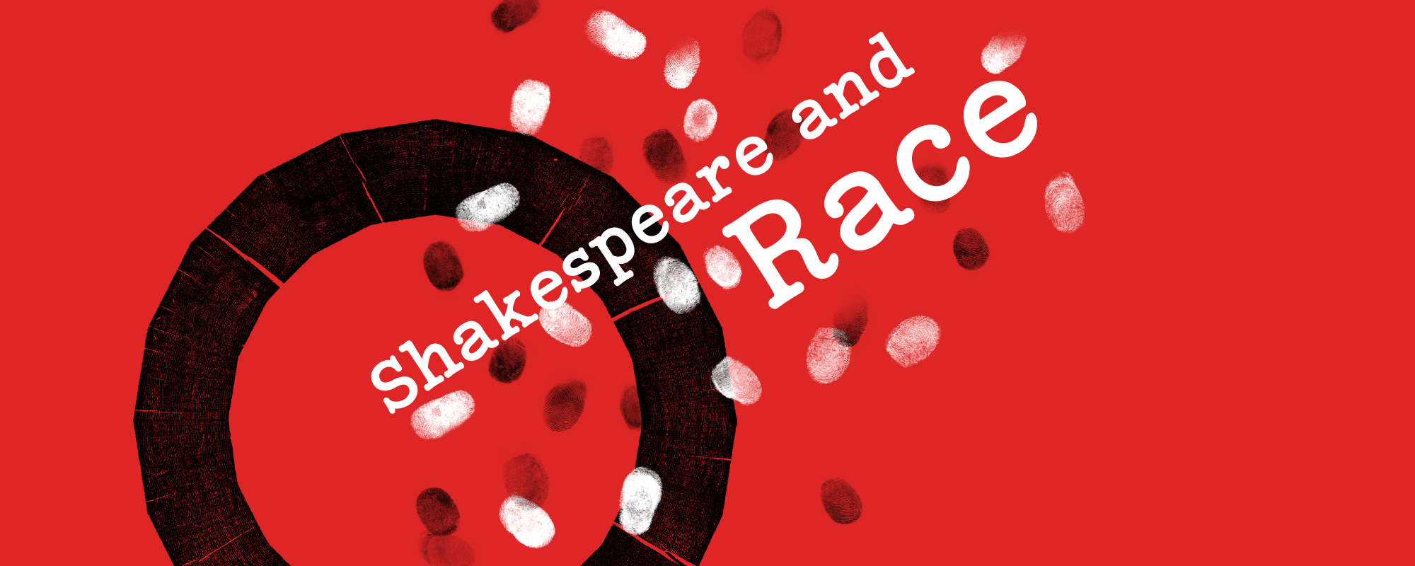 Shakespeare and Race Season Masthead A red graphic saying the words 'Shakespeare and Race'