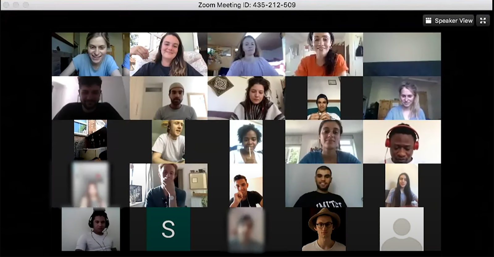 Zoom Call A screengrab of an online Zoom session, with thumbnails of different attendees.