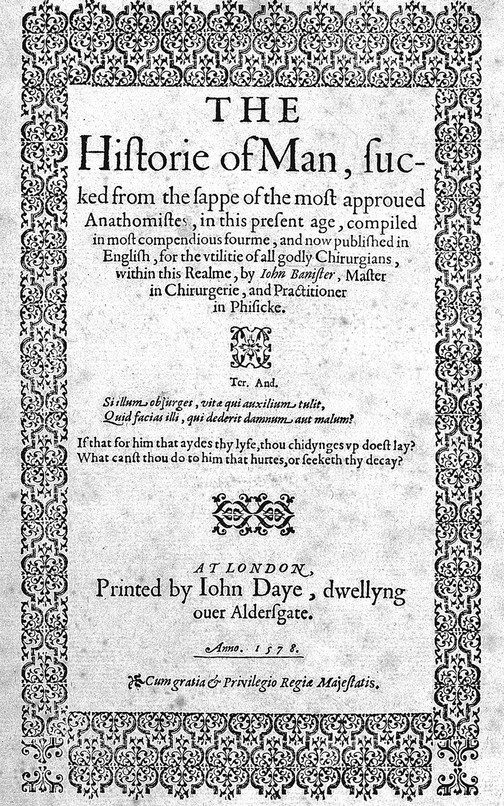 John Banester The Historie of Man Blogs and features what you will The title page from John Banister's The History of Man