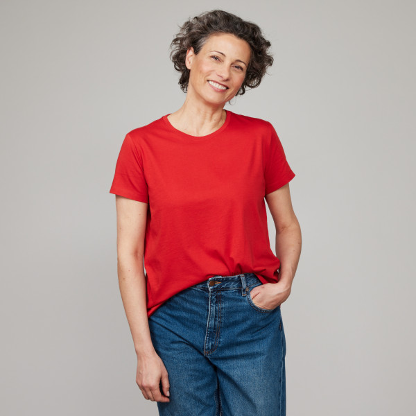 Damen Basic T-Shirt Kurzarm sommerrot Damen Basic T-Shirt Kurzarm sommerrot