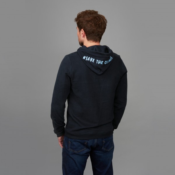 Herren Kapuzen-Sweatshirt "Save the Climate" nachtblau Herren Kapuzen-Sweatshirt "Save the Climate" nachtblau