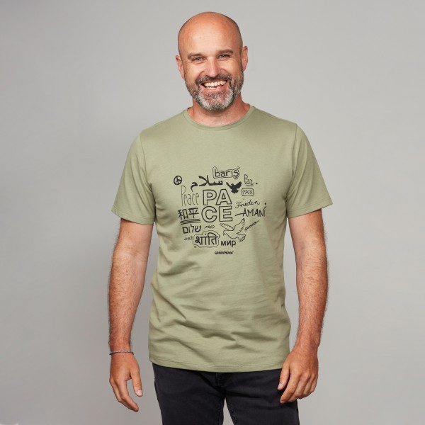 Herren T-Shirt "Peace" khakigrün Herren T-Shirt "Peace" khakigrün