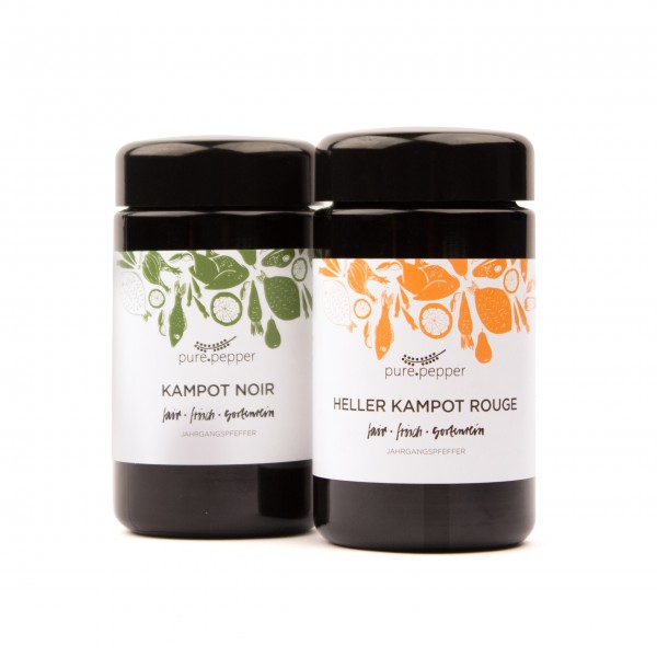 Kampot Pfeffer Duo - Noir & Rouge Kampot Pfeffer Duo - Noir & Rouge