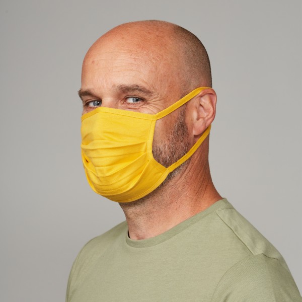 Stoffmaske "Ziehharmonika-Form" sonnenblumengelb Stoffmaske "Ziehharmonika-Form" sonnenblumengelb