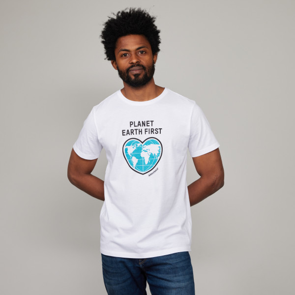 T-Shirt "Planet Earth First" weiß