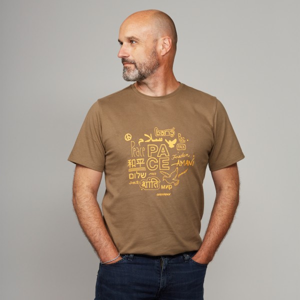 Herren T-Shirt "Peace" steinnuss Herren T-Shirt "Peace" steinnuss