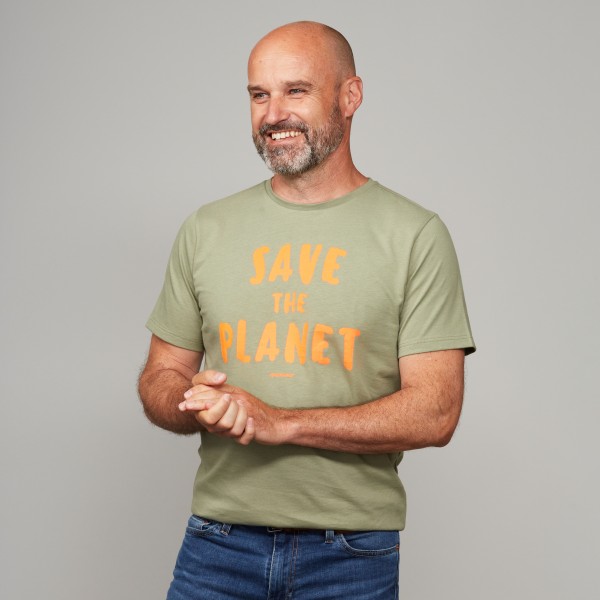 Herren T-Shirt "Save the Planet" khakigrün Herren T-Shirt "Save the Planet" khakigrün