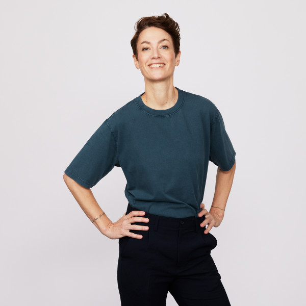 Basic T-Shirt Comfort Fit stonewashed jeansblau