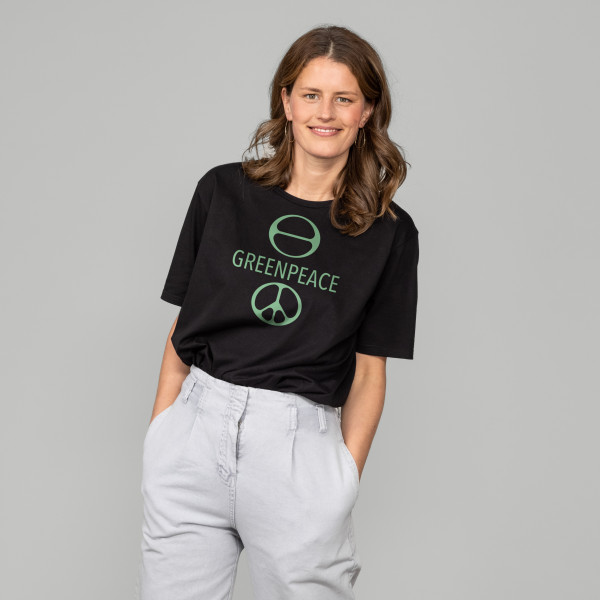 Jubiläums T-Shirt "Greenpeace Symbol" schwarz Jubiläums T-Shirt "Greenpeace Symbol" schwarz