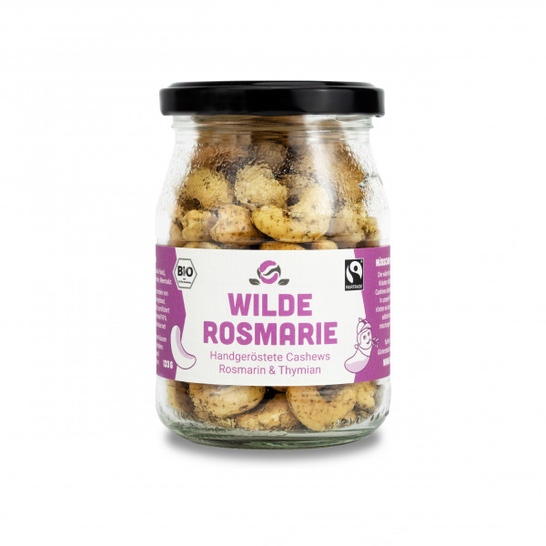 Bio-Cashewkerne geröstet mit Rosmarin und Thymian 133g Bio-Cashewkerne geröstet mit Rosmarin und Thymian 133g