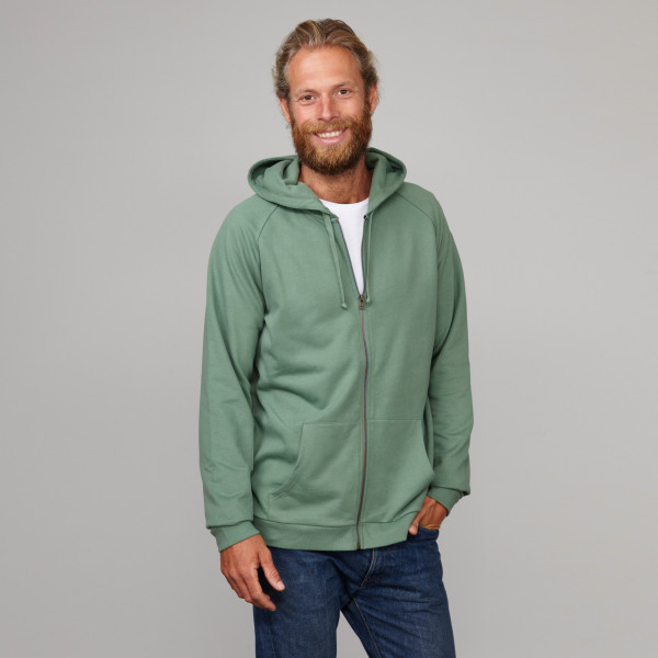 Herren Kapuzenjacke mit Greenpeace Logostick schilfgrün Herren Kapuzenjacke mit Greenpeace Logostick schilfgrün