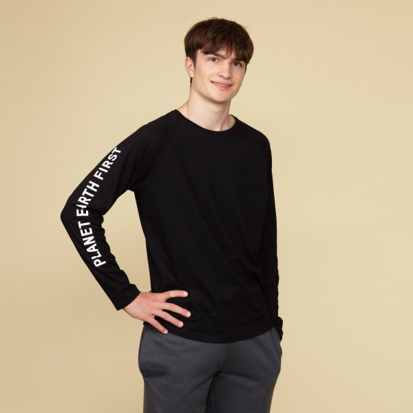 Langarm Shirt "Planet Earth First" schwarz Langarm Shirt "Planet Earth First" schwarz