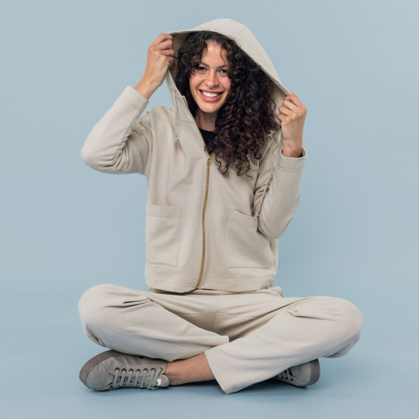 Damen Kapuzen-Blouson kieselgrau Damen Kapuzen-Blouson kieselgrau