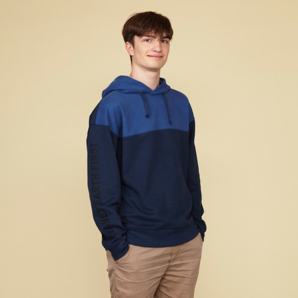 Kapuzensweatshirt "Planet Earth First" azur/dunkelblau