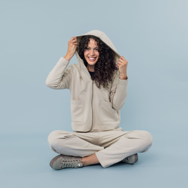 Damen Kapuzen-Blouson kieselgrau Damen Kapuzen-Blouson kieselgrau