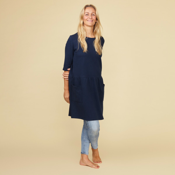 Damen Sweatkleid mit Greenpeace Logostick dunkelblau Damen Sweatkleid mit Greenpeace Logostick dunkelblau