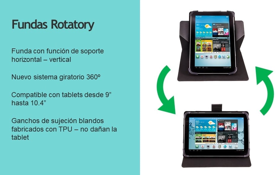 Silver HT Étui Rotatif Universel 360º pour Tablettes de 9 à 10,4 pouces Bleu | Silver Sanz