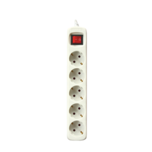 Silver Electronics Base eléctrica con interruptor de 5 tomas de 3 metros Blanco
