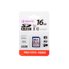 Silver HT Tarjeta de Memoria PREMIUM SDHC de 16GB Class10 UHS-I U1  533X (80/12)
