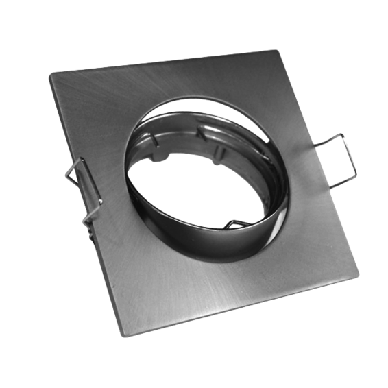 Square nickel matt (PVC) tilting ring | Silver Sanz