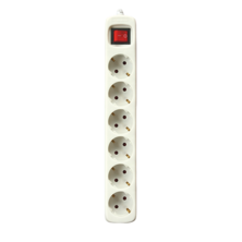Silver Electronics Base eléctrica multienchufe PROTEK CLASSIC 6 tomas con interruptor cable 3m IP20 blanco | Silver Sanz
