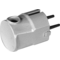 Fiche Schuko mâle 4,8 mm, sortie de câble latérale, plastique blanc, en vrac | Silver Sanz