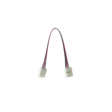 Intermediate 2-pin connector with 15cm 12V-24V cable for 8mm strip (pack 5 units) | Silver Sanz