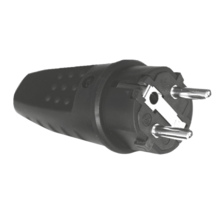 Silver Electronics Plug Male IP44 Noir