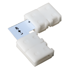 Monocolor L connector 2 pins 12V-24V for 8mm strip (pack5 units) | Silver Sanz