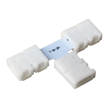 Monocolor T connector 2 pins 12V-24V for 10mm strip (pack 5 units) | Silver Sanz