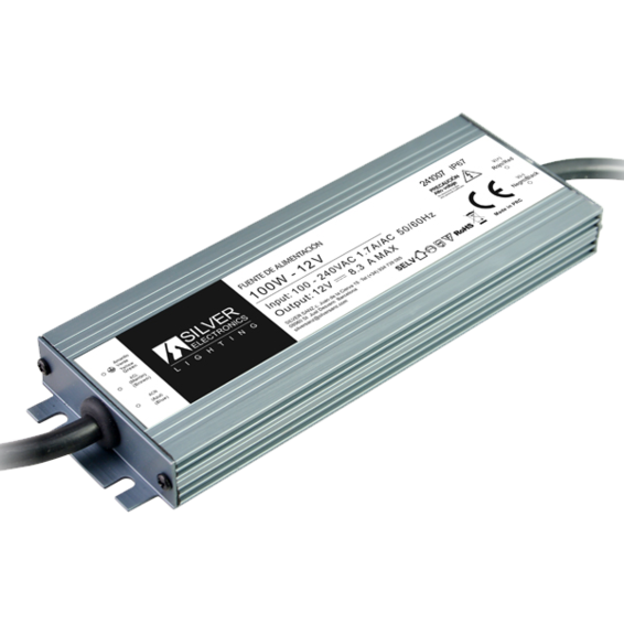 Silver Electronics Fuente de alimentación 100W 220VAC-12V DC IP67