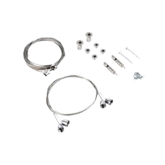 Kit suspensión Paneles MACE 4 cables acero 100cm | Silver Sanz
