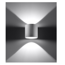 White cylinder type wall lamp | Silver Sanz