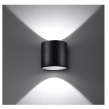 Black cylinder type wall lamp | Silver Sanz
