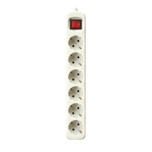 Socle électrique avec commutateur blanc de 1,5 m à 6 prises de Silver Electronics